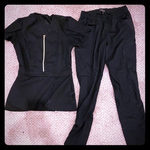 Black Jaanuu Gently Used Black Scrub Set XS Size